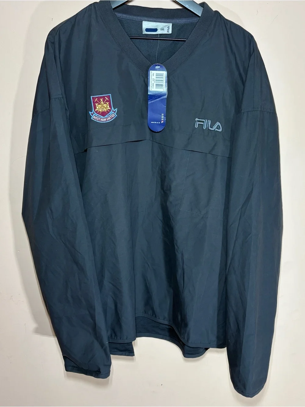 Vintage Y2K Fila West Ham United Windbreaker Pullover XXL NWT